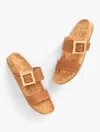 Talbots Malia Buckle Vachetta Slides - Havana Tan - 11m