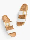 Talbots Malia Buckle Vachetta Slides - White - 11m