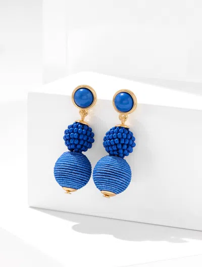 Talbots Martha Linear Earrings - Shore Blue/gold - 001