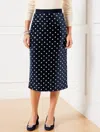Talbots Misses - Martini Dot Sequin Pencil Skirt - Indigo/white - 10  In Indigo,white