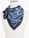 Talbots Medallion Tie-dye Silk Square Scarf - Blue - 001  In Blue