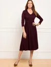 Talbots Merino Wool Pleated Sweater Dress - Rich Burgundy - X  In Rich Burgundy