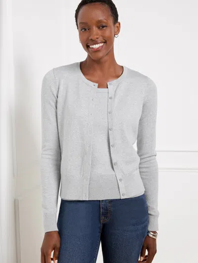 Talbots Metallic Charming Cardigan Sweater - Grey Sky Heather - 2x  In Grey Sky Heather