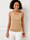 Talbots Misses - Metallic Charming Shell Sweater - Toasted Coconut/gold - Large  In Toasted Coconut,gold