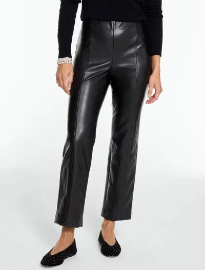 Talbots Metallic Faux Leather Slim Ankle Pants - Black - 2