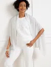 Talbots Metallic Jersey Stitch Ruana - Silver - Xs/s  In Silver