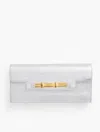 Talbots Metallic Leather Bamboo Clutch - Silver - 001