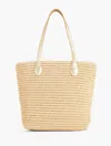 Talbots Metallic Leather Trim Straw Tote - Natural/gold - 001  In Natural,gold