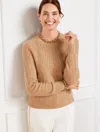 Talbots Plus Petite - Metallic Pointelle Sweater - Toasted Coconut/gold - 3x  In Toasted Coconut,gold