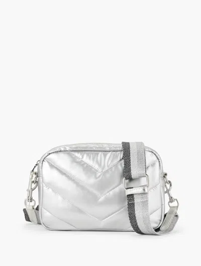 Talbots Metallic Quilted Nylon Crossbody - Silver - 001