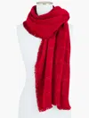 Talbots Metallic Windowpane Wrap - Red - 001