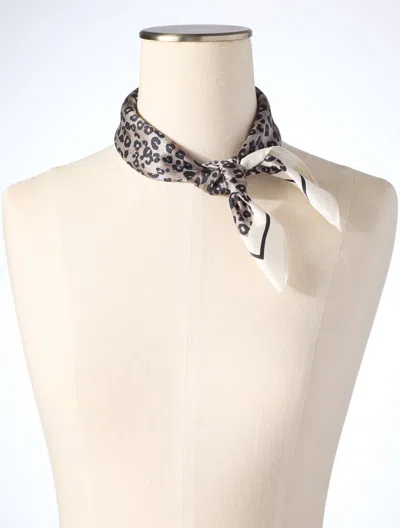 Talbots Micro Leopard Neckerchief - Grey - 001