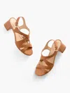 Talbots Millie Straps Nappa Block Heel Sandals - Havana Tan - 9m  In Havana Tan