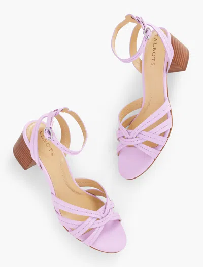 Talbots Mimi Vachetta Leather Ankle Strap Sandals - Spring Lilac - 7m