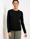 Talbots Misses - Airknit Stretch Pleat Back Pullover Sweater - Black - Xs