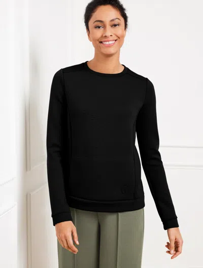 Talbots Misses - Airknit Stretch Pleat Back Pullover Sweater - Black - Xs