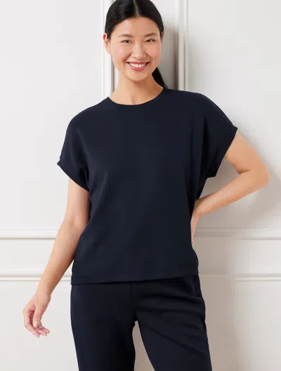 Talbots Misses - Airknit Stretch Short Sleeve T-shirt - Blue - Medium