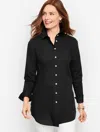 Talbots Misses - Boyfriend Shirt - Black - Xs - 100% Cotton  In Black