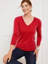 Talbots Cashmere V-neck Sweater - Red - 3x