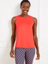 Talbots Misses - Cool Slub Active Sleeveless Tank Top - Hot Coral - Xl