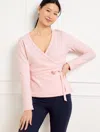 Talbots Misses - Cozy Crush Ballet Wrap Pullover Sweater - Rosewater Heather - Large  In Rosewater Heather