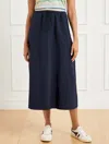 Talbots Misses - Crinkle Weave Bungee Waist Skirt - Blue - Xl