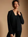 Talbots Plus Size - Easy Travel Open Front Jacket - Black - 14