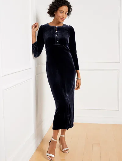 Talbots Effortless Velvet Midi Dress - Blue - 16