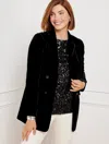 Talbots Effortless Velvet Open Front Blazer - Black - 22  In Black