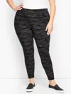 Talbots Plus Size - Everyday Stretch Leggings - Camo - Muted Black - 1x  In Muted Black