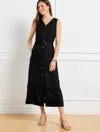Talbots Misses - Eyelet Border Halter Dress Maxi - Black - 18  In Black