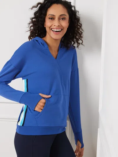 Talbots Plus Size - Featherweight Terry Hooded Pullover Sweater - Blue Twilight - 2x