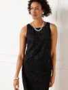 Talbots Petite - Festive Floral Lace Shell Sweater - Black - 14  In Black