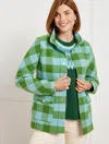 Talbots Misses - Field Jacket - Belle Check - Opal Blue/willow - Medium  In Opal Blue,willow