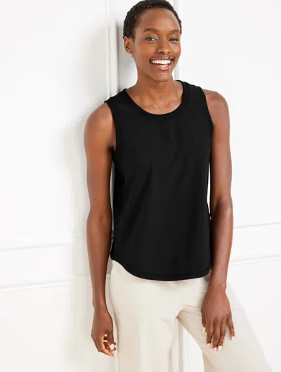 Talbots Misses - Lightweight Woven Stretch Sleeveless Tank Top - Black - Xl