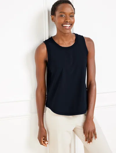 Talbots Misses - Lightweight Woven Stretch Sleeveless Tank Top - Blue - Xl