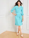 Talbots Misses - Linen Popover Shirt Shirtdress - Starry Stripe - Aqua Breeze/white - Xl  In Aqua Breeze,white