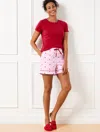 Talbots Misses - Lovely Hearts Shorts Pajama Set - Red - Xl - 100% Cotton  In Red