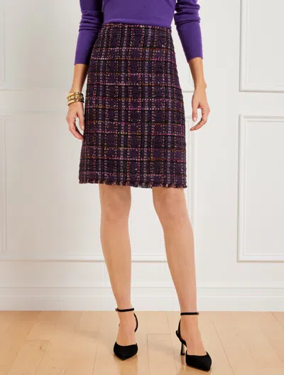 Talbots Misses - Midnight Sparkle Tweed A-line Skirt - Purple/gold - 8  In Purple,gold