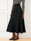 Talbots Misses - Modern Poplin Pleated Skirt - Black - 14  In Black