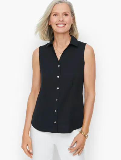 Talbots Non-iron Sleeveless Perfect Shirt - Black - 20