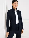Talbots Misses - Performance Interlock Full-zip Jacket - Blue - Large  In Blue