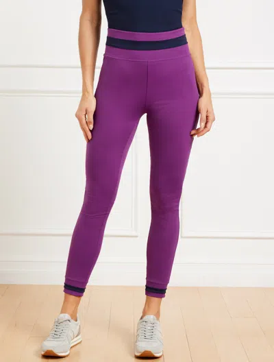 Talbots Misses - Performance Interlock Leggings - Colorblock - Mulberry Wine - Large