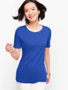 Talbots Misses - Pima Cotton Crewneck T-shirt - Maliblue - Xs