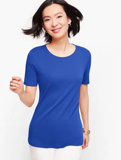Talbots Misses - Pima Cotton Crewneck T-shirt - Maliblue - Xs  In Maliblue