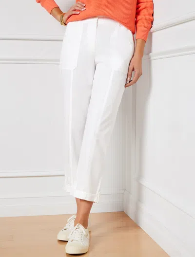 Talbots Misses - Relaxed Crop Pants - White - Xs - 100% Cotton