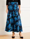 Talbots Satin Maxi Slip Skirt - Flourish Floral - Indigo - 20  In Indigo