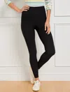 Talbots Ribbed High Waist Leggings - Black - Xl