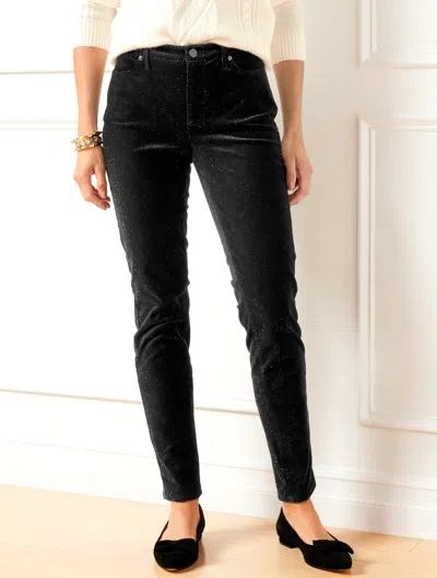 Talbots Misses - Sparkle Stretch Corduroy Jeggings Pants - Black/silver - 16  In Black,silver