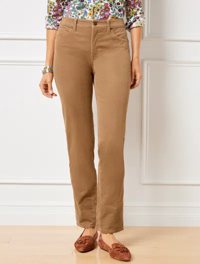Talbots Stretch Corduroy Straight Leg Pants - Almond Buff - 16